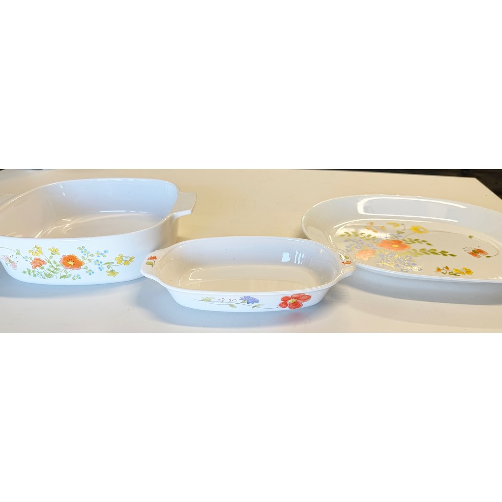 Vintage Corelle Wildflower Set: 1970s Floral Serving Dish - Picture 6 of 16